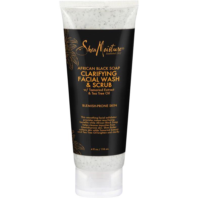 SheaMoisture - African Black Soap - Clarifying Facial Wash & Scrub (4 oz.) - Nouri Pa Nati